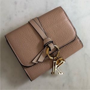 Authentic Chloe Wallet with "K" Wallet Charm Nude Leather with Gold